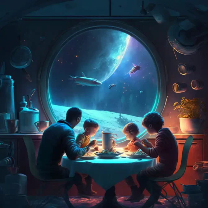 Antriksh Ki Photo Pic & Images 4 famaly dinner in space