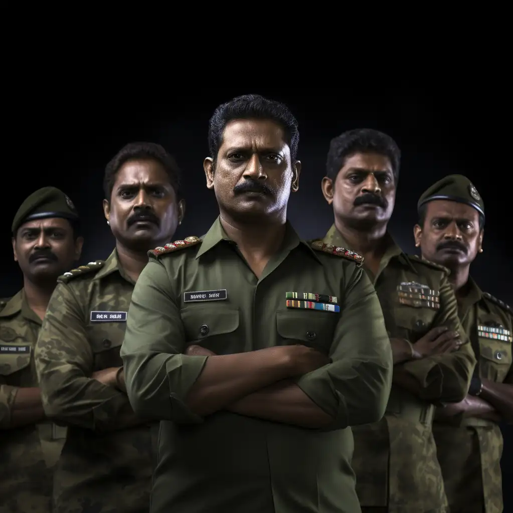 Indian Army AI Generated Photo 5 indian army officers portrait photo