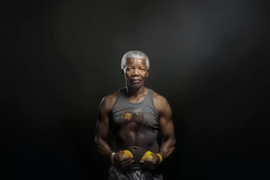 Nelson Mandela: देखिए AI नेल्सन मंडेला को कैसे पोर्ट्रेट करता है। 3 madela as boxer