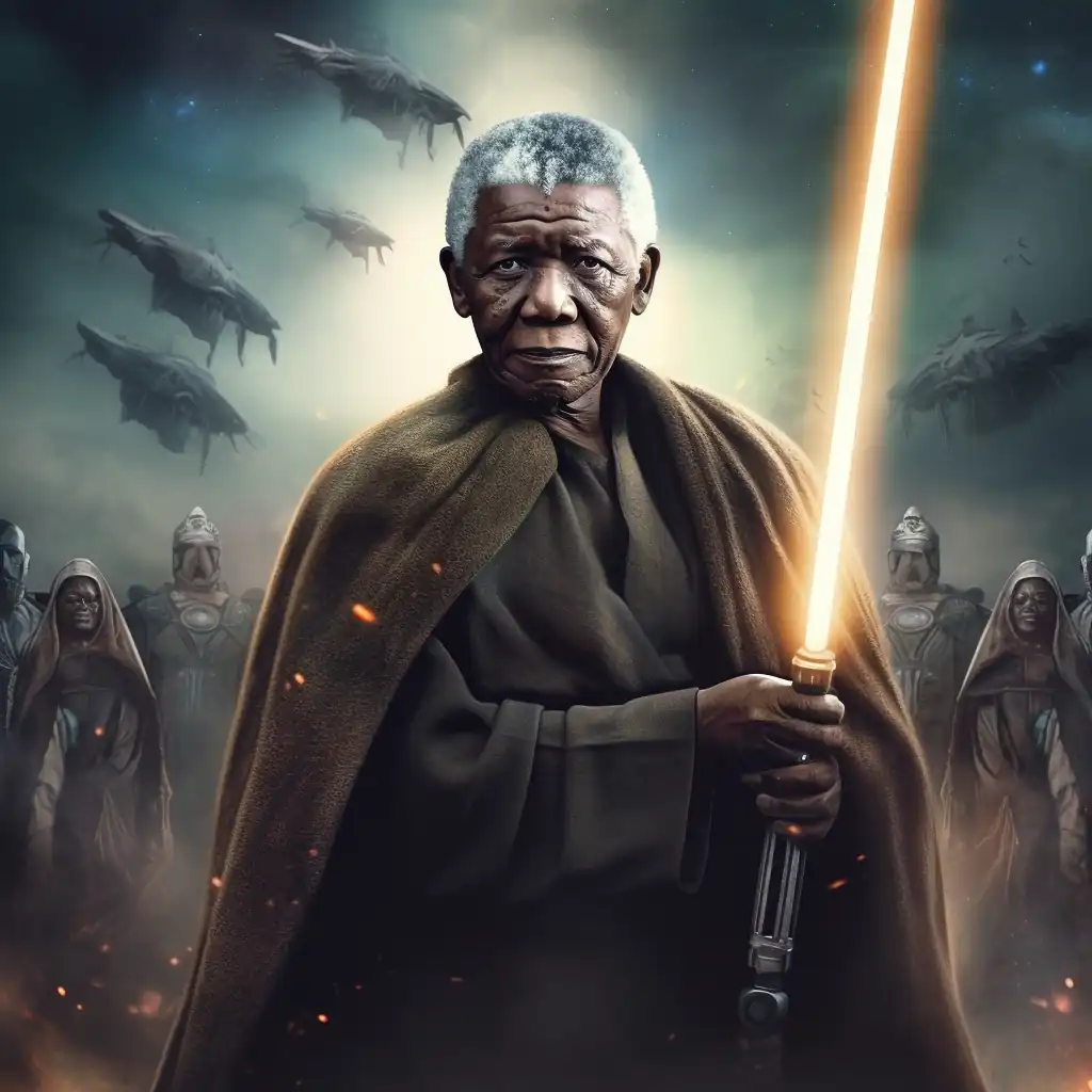 Nelson Mandela: देखिए AI नेल्सन मंडेला को कैसे पोर्ट्रेट करता है। 5 nelson mandela as jedi